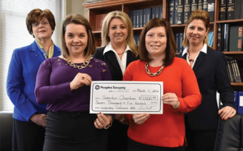 Peoples Security Bank recently donated to The Greater Scranton Chamber of Commerce for its 2nd Annual Women’s Leadership Conference.