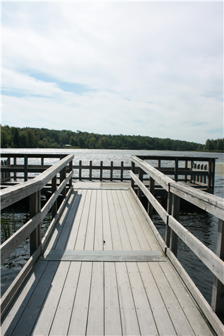 Wooden walkway on Sunfish Pond