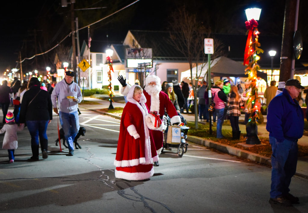 Santa and Mrs. Claus greet the crowd at Tunkhannock's Christmas in Our Hometown