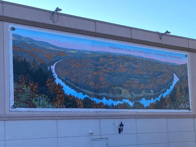 Mural of the Vosburg Neck, an oxbow bend in the Susquehanna River